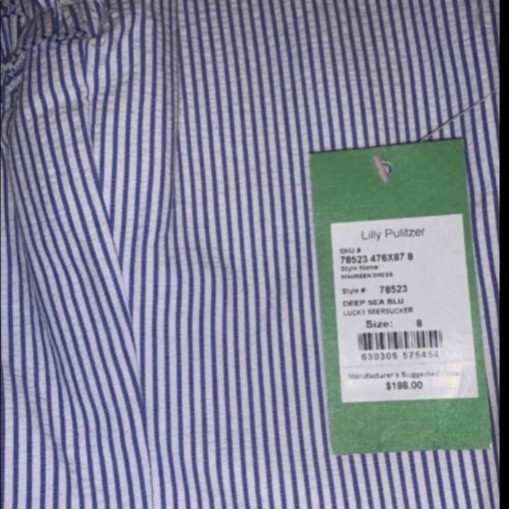NWT, Lilly Pulitzer Halter Seersucker Dress, Size 8 - Picture 4 of 8